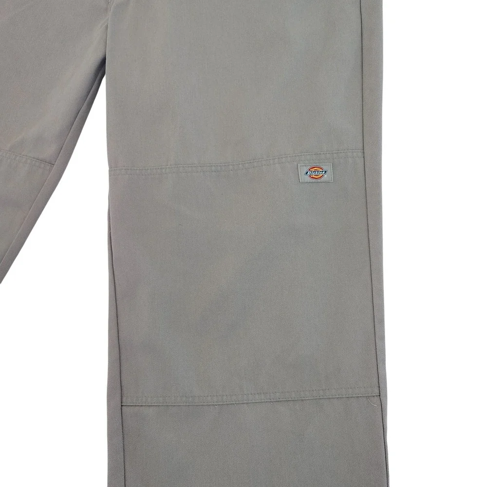 Dickies Loose Fit canvas twill Pants Gray & black 48x30 Double Knee Workwear lot